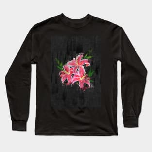 Pink lily sketch Long Sleeve T-Shirt